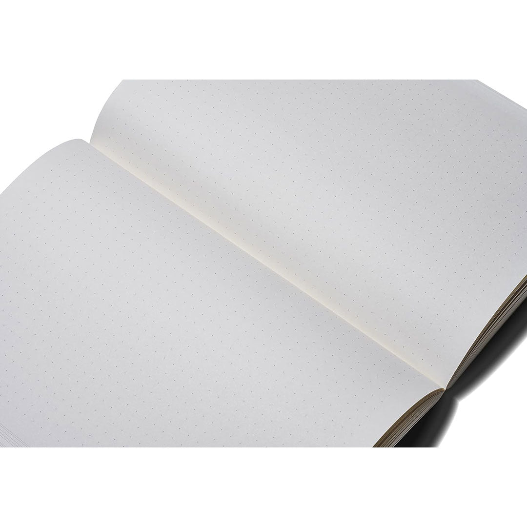 Zequenz A5 Size Fern Green Slim Notebook Dotted Acid Free Paper 200 Pages 80GSM 360 Degree Flexibility 100% Handmade Fountain Pen Friendly Color Series Bookmark Included