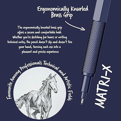 Scrikss | Matri-X | Mechanical Pencil | Dark Blue-0.5mm