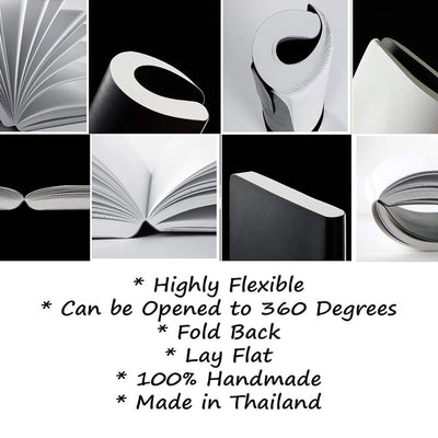 Zequenz A5 Size Fern Green Slim Notebook Squared Acid Free Paper 200 Pages 80GSM 360 Degree Flexibility 100% Handmade Fountain Pen Friendly Color Series Bookmark Included