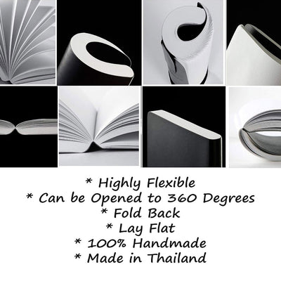 Zequenz A5 Size Ocean Blue Slim Notebook Squared Acid Free Paper 200 Pages 80GSM 360 Degree Flexibility 100% Handmade Fountain Pen Friendly Color Series Bookmark Included