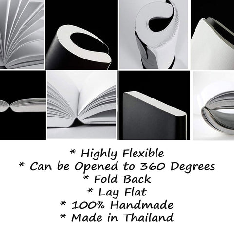 Zequenz A6 Size White Silver Notebook Squared & Blank Acid Free Paper 200 Pages each Ruling 400 Pages 70GSM 360 Degree Flexibility 100% Handmade PU and White paper Basic Plus Series