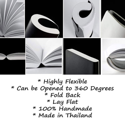 Zequenz A5 Size Fern Green Slim Notebook Dotted Acid Free Paper 200 Pages 80GSM 360 Degree Flexibility 100% Handmade Fountain Pen Friendly Color Series Bookmark Included