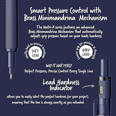 Scrikss | Matri-X | Mechanical Pencil | Dark Blue-0.5mm