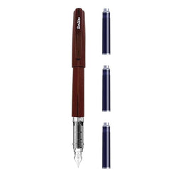 Scrikss Primeo Medium Nib Fountain Pen with 3 Cartridges -  Burgundy