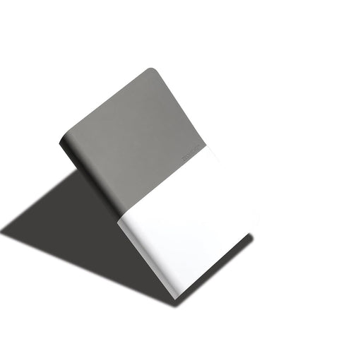 Zequenz A6 Size Grey White Notebook Squared & Blank Acid Free Paper 200 Pages each Ruling 400 Pages 70GSM 360 Degree Flexibility 100% Handmade PU and White paper Basic Plus Series