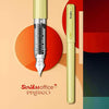 Scrikss Primeo Medium Nib Fountain Pen | 3 Cartridges Included | Stainless Steel Nib & ABS Body | Kiwi Green | in Blister Pack