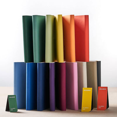 Zequenz A5 Size Ocean Blue Slim Notebook Squared Acid Free Paper 200 Pages 80GSM 360 Degree Flexibility 100% Handmade Fountain Pen Friendly Color Series Bookmark Included