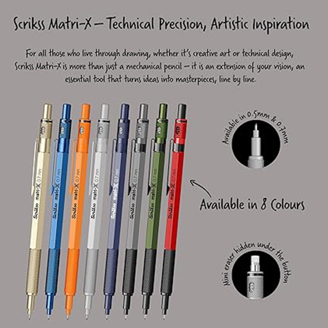 Scrikss | Matri-X | Mechanical Pencil | Light Grey-0.5mm