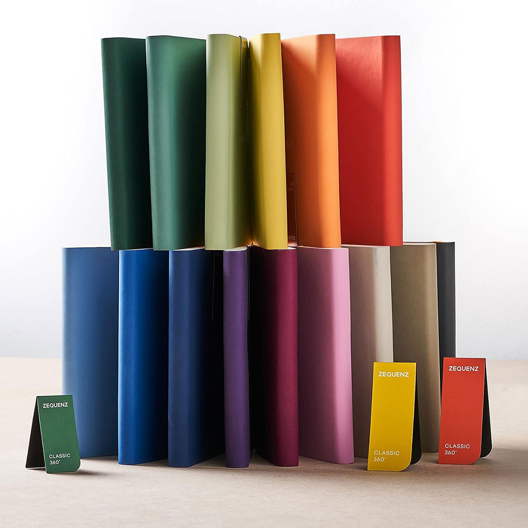 Zequenz A5 Size Ocean Blue Slim Notebook Dotted Acid Free Paper 200 Pages 80GSM 360 Degree Flexibility 100% Handmade Fountain Pen Friendly Color Series Bookmark Included