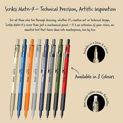 Scrikss | Matri-X | Mechanical Pencil | Gold-0.5mm