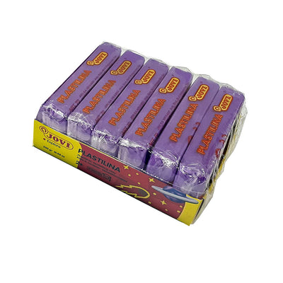 Jovi Plastilina Lilac Non-Drying Modelling Clay for Art & Craft, Pack of 6 Bars - 50gms Each for Fine Motor Skills, Moulding, Pottery Sculpting Project Work with Dough