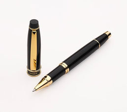 ISHRA Gold Trim Roller Ball Pen – Blue Ink