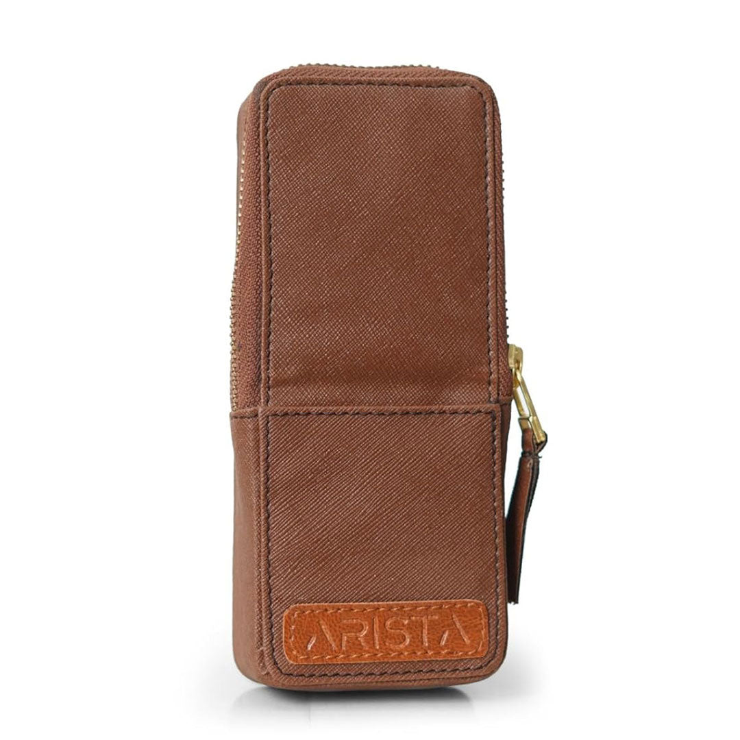 Arista | Leatherette | Pen Case For 3 Pens | Brown