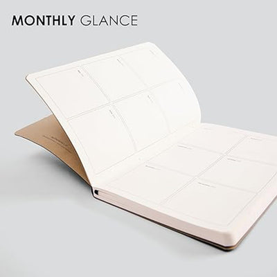 myPAPERCLIP 2026 Weekly Planner | A5 Size | Italian Vegan Leather Cover | 192 Pages, 80 GSM | Light Brown