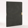 ISHRA A5 Size Ruled Notebook | Ideal Note Book Journal Diary for Work Office Writing Journaling Note Taking Travel | Dark Grey Soft Cover| 172 Pages | 80gsm | Fountain Pen Friendly Paper