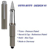 Otto Hutt Design 05 Ball Point Pen, Ruthenium Plated Barrel and Cap Satin Finish , Platinum Plated Trims, Material Brass.