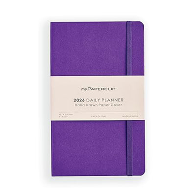 myPAPERCLIP 2026 Daily Planner M1 | Medium Size | AmethystSoft Cover | 384 Pages, 80 GSM | Amethyst