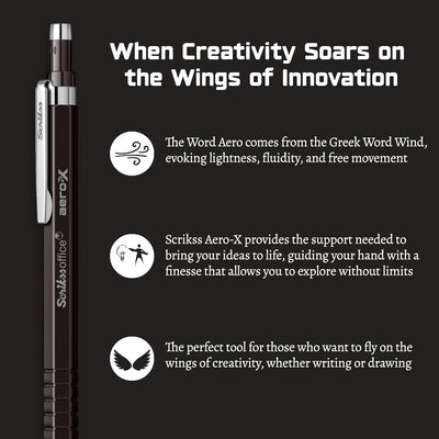 Scrikss | Aero-X | Mechanical Pencil | 0.7mm | Black