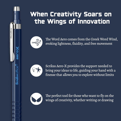Scrikss | Aero-X | Mechanical Pencil | 0.7mm | Dark Blue