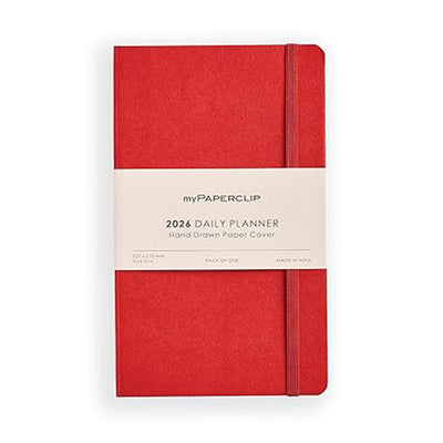 myPAPERCLIP 2026 Daily Planner M1| Medium Size | Ruby |Soft Cover | 384 Pages, 80 GSM | Ruby