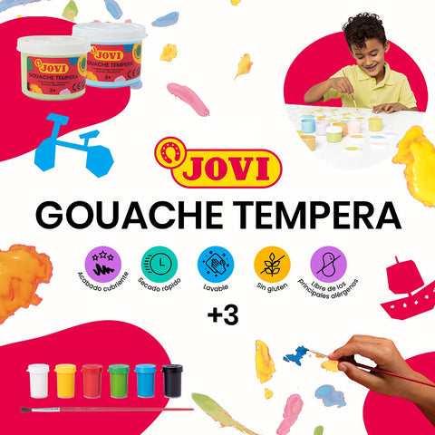 Jovi Case Tempera Paint, 12 Assorted Bottles of 15 ml, color (521)