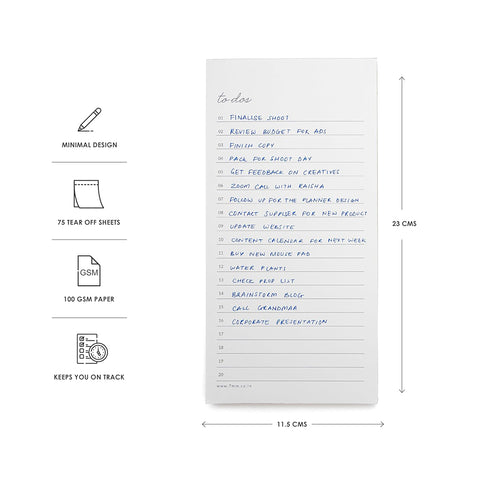 7mm Between the Lines | 75 Leaves | Minimal To Do List Notepad