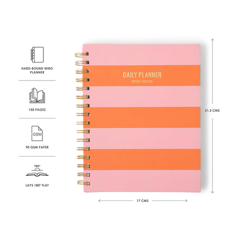 7mm Between the Lines | Daily Undated Planner Notebook | Blush & Bloom | 150 Pages