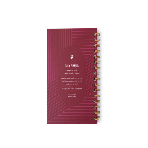 7mm Between the Lines | Daily Undated Planner Notebook | Burgundy Boss | 150 Pages