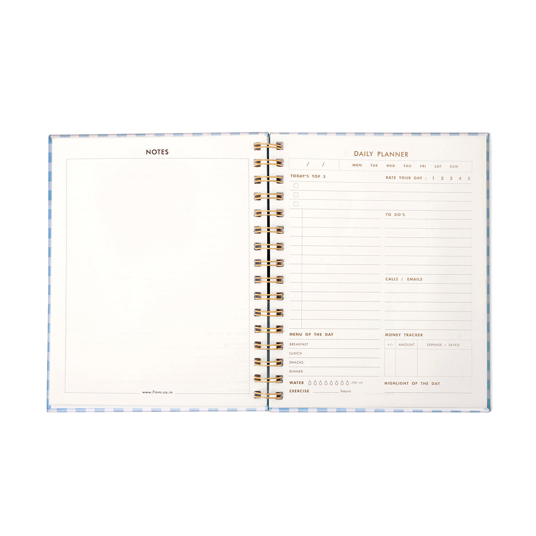 7mm Between the Lines | Daily Undated Planner Notebook | Checkered Skies | 150 Pages