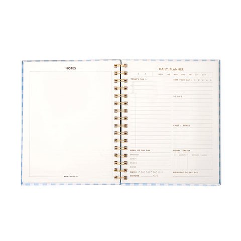 7mm Between the Lines | Daily Undated Planner Notebook | Checkered Skies | 150 Pages