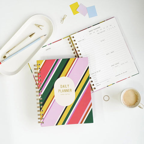 7mm Between the Lines | Daily Undated Planner Notebook | Retro Glam | 150 Pages