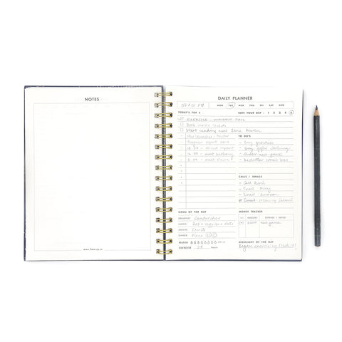 7mm Between the Lines | Daily Undated Planner Notebook |Squares | 150 Pages