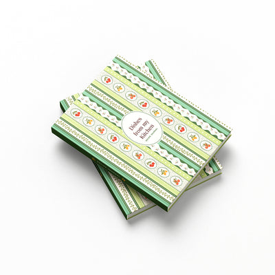 7mm Between the Lines | Recipe Journal |  A5 Size | 4 Sticker Sheets | Hardbound and Laminated | Dishes From My Kitchen | Mint