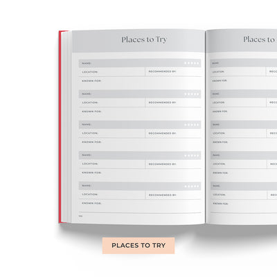 7mm Between the Lines | Recipe Journal |  A5 Size | 4 Sticker Sheets | Hardbound and Laminated | From Page to Plate