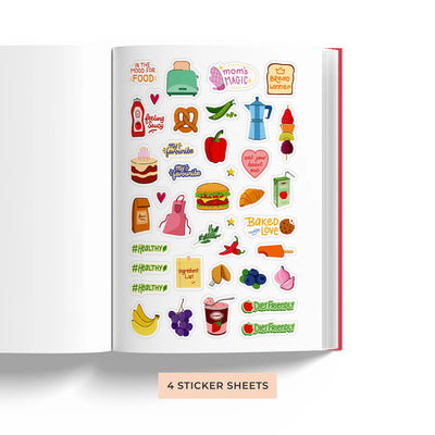 7mm Between the Lines | Recipe Journal | A5 Size | 4 Sticker Sheets | Hardbound and Laminated | Kitchen Tales