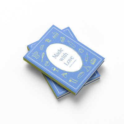 7mm Recipe Journal | A5 Size | 4 Sticker Sheets | Hardbound and Laminated | Made with Love | Sky Blue