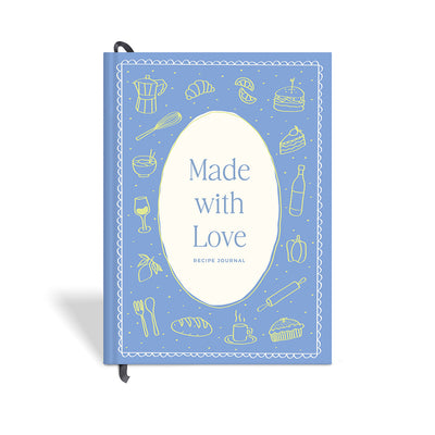 7mm Recipe Journal | A5 Size | 4 Sticker Sheets | Hardbound and Laminated | Made with Love | Sky Blue