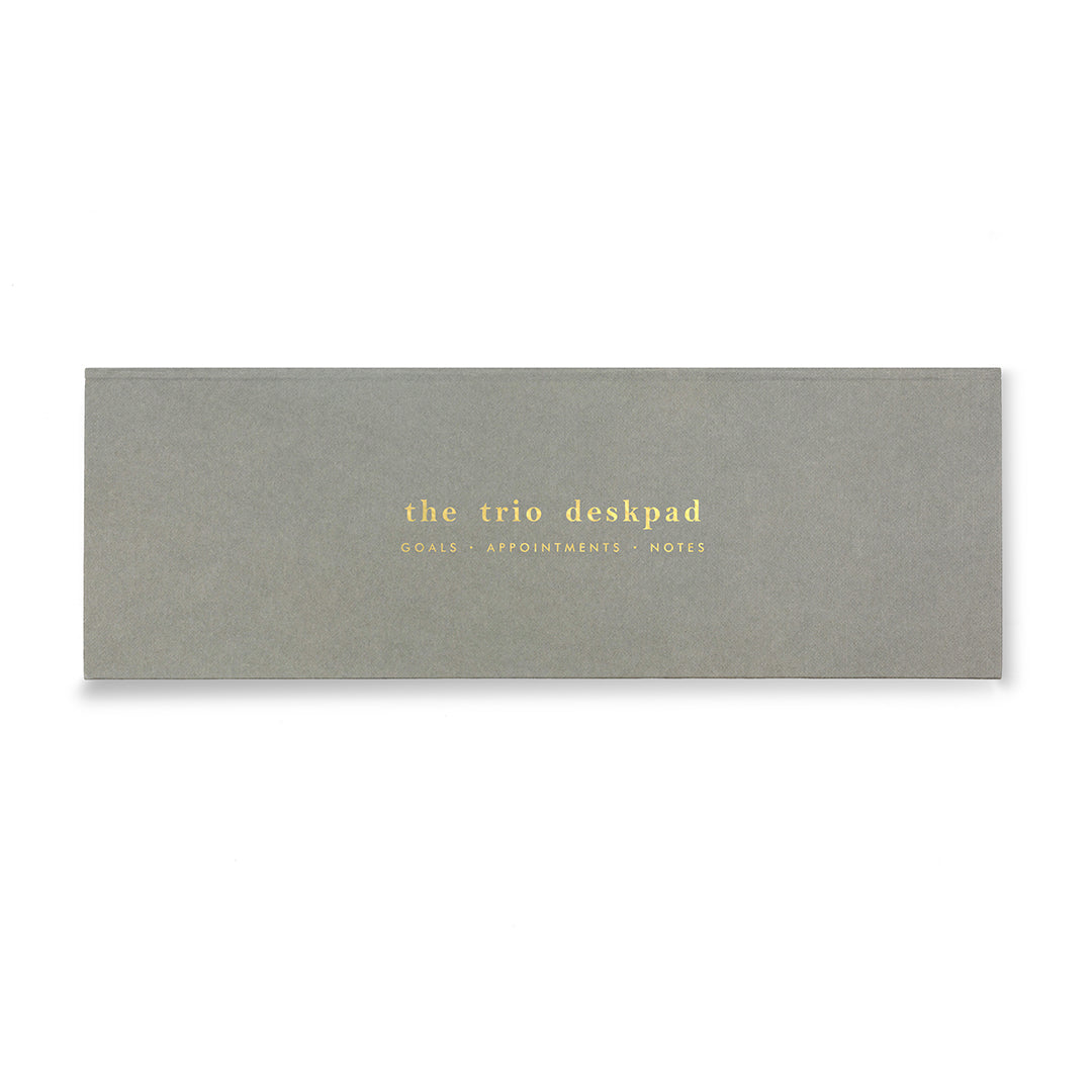 7mm Between the Lines | Trio Desk Pad | Grey | Printed Hardbound Notepad