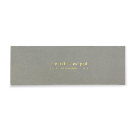 7mm Between the Lines | Trio Desk Pad | Grey | Printed Hardbound Notepad