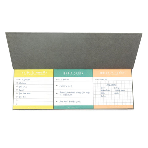 7mm Between the Lines | Trio Desk Pad | Grey | Printed Hardbound Notepad