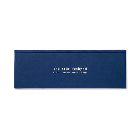 7mm Between the Lines | Trio Desk Pad Navy | 75 Leaves | Printed Hardbound Notepad