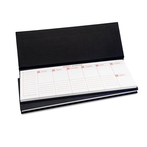 7mm Between the Lines | Undated Weekly Desk Planner | Charcoal | Printed Hardbound Notepad | 60 Leaves