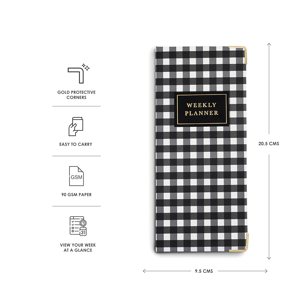 7mm Between the Lines | Weekly Planner | Checkmate | Printed Hardbound Notepad | 120 Leaves