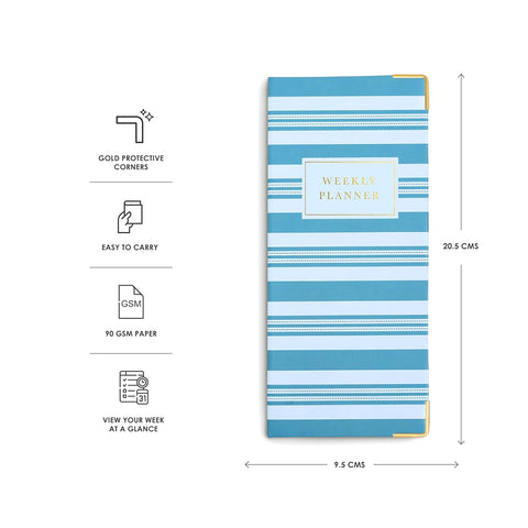 7mm Between the Lines | Weekly Planner | Monday Blues | Printed Hardbound Notepad | 120 Leaves