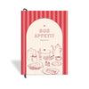 7mm Recipe Journal | Bon Appetit | A5 Size | 4 Sticker sheets | Red