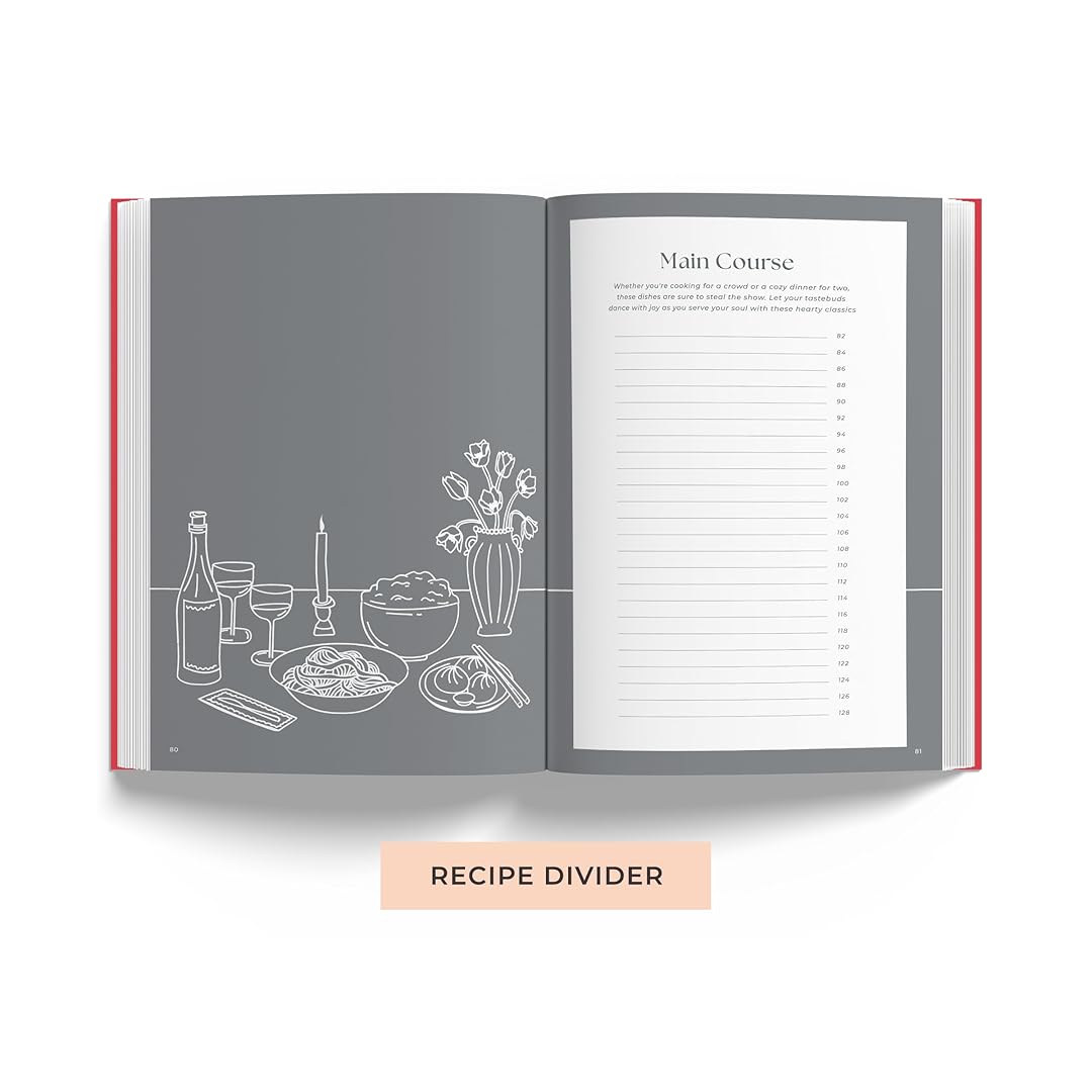 7mm Recipe Journal | Make your own Recipe and Cook Book | A5 Size | Hardbound and Laminated | Coral