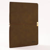 ISHRA A5 Size Ruled Notebook | Ideal Note Book Journal Diary for Work Office Writing Journaling Note Taking Travel | Brown Soft Cover| 172 Pages | 80gsm | Fountain Pen Friendly Paper
