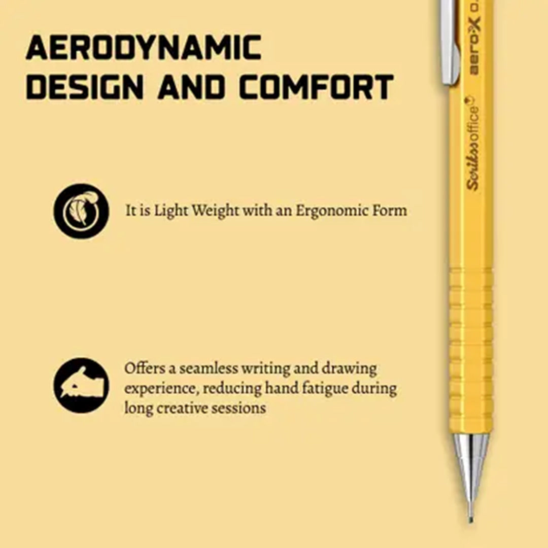 Scrikss | Aero-X | Mechanical Pencil | 0.7mm | Yellow