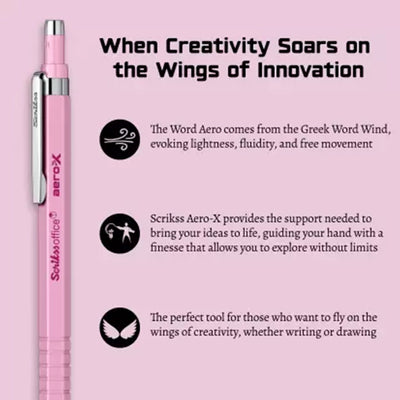 Scrikss | Aero-X | Mechanical Pencil | 0.7mm | Pink
