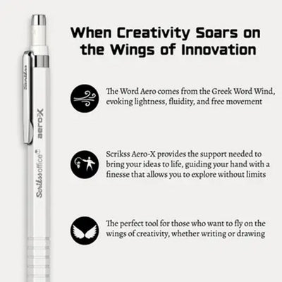 Scrikss | Aero-X | Mechanical Pencil | 0.7mm | White